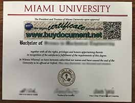 Where to Buy Fake Miami University Diploma Certfiicate