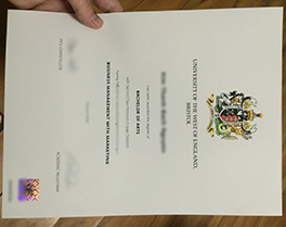 University of the West of England(UWE) diploma sample, buy fake degree in Leeds