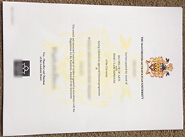 Novelty fake Manchester Metropolitan University (MMU) diploma