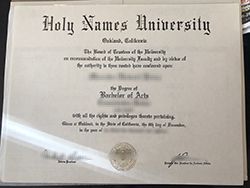 Fake Holy Names University Degree Sample