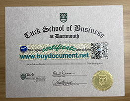 Customize Your Tuck School of Business Degree Certificate