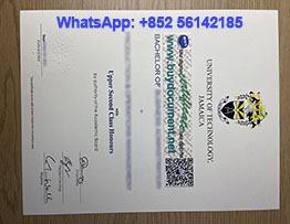 Fake University of Technology, Jamaica diploma for sale.