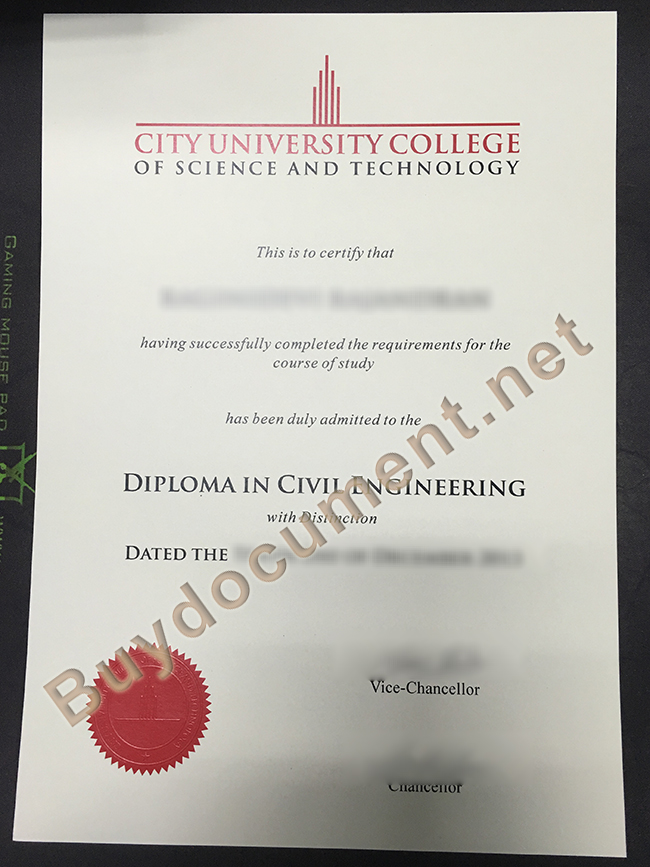 fake City University degree, City University diploma