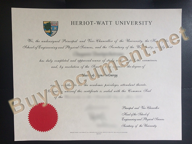 Heriot-Watt University degree sample, Heriot-Watt University diploma order