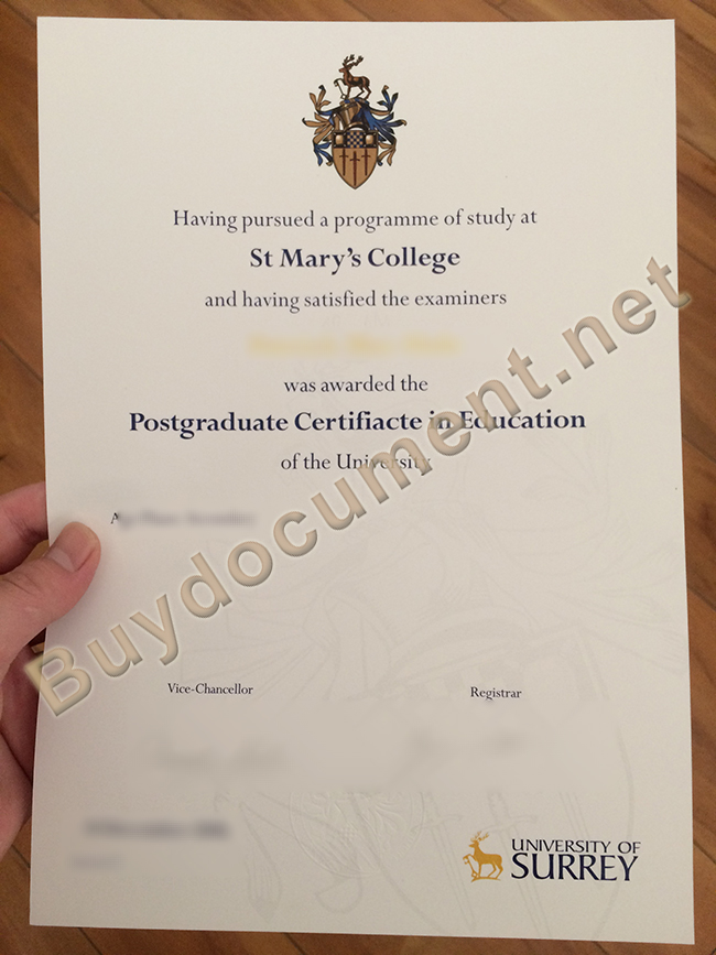 University of Surrey degree sample, University of Surrey diploma order