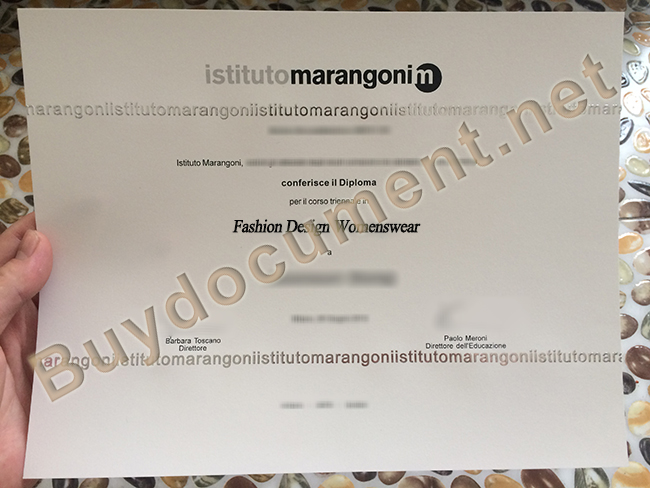 Istituto Marangoni fake diploma, Istituto Marangoni degree sample