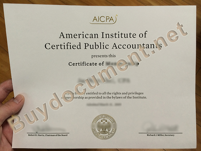 buy AICPA fake certificate, AICPA certificate sample