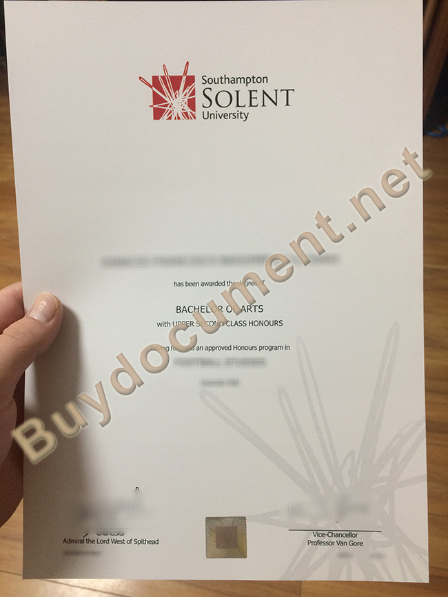 Southampton Solent University fake diploma, Southampton Solent University degree