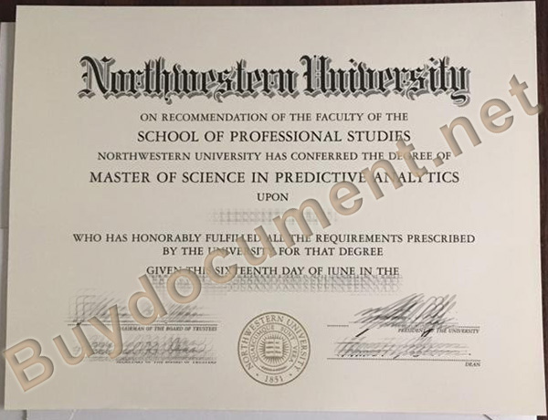 Northwestern University degree, Northwestern University diploma