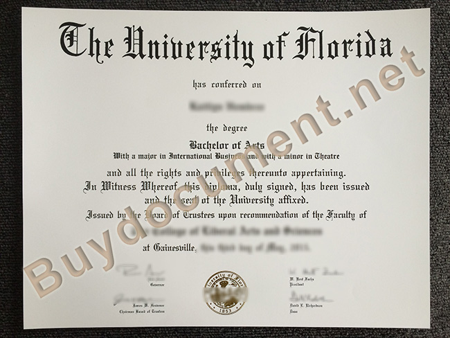 University of Florida diploma, University of Florida certificate