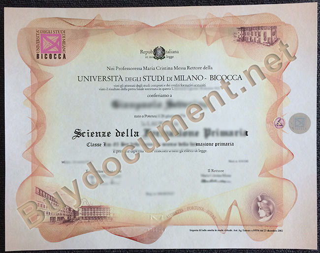 Università degli Studi di Milano-Bicocca diploma