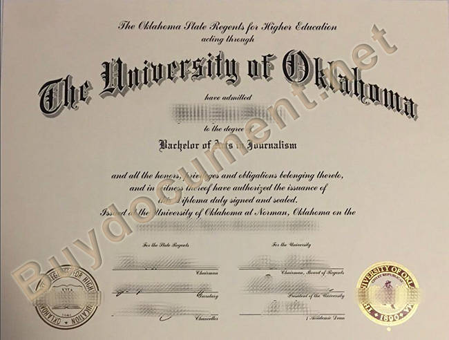 University of Oklahoma diploma, University of Oklahoma degree