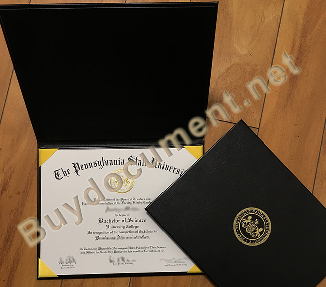 Pennsylvania State University leather cover, Pennsylvania State University diploma