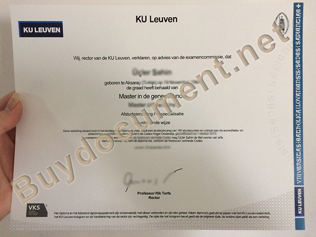 Katholieke Universiteit Leuven diploma, Katholieke Universiteit Leuven degree