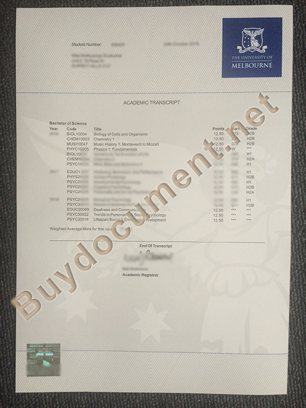 buy fake diploma, fake University of Melbourne transcript