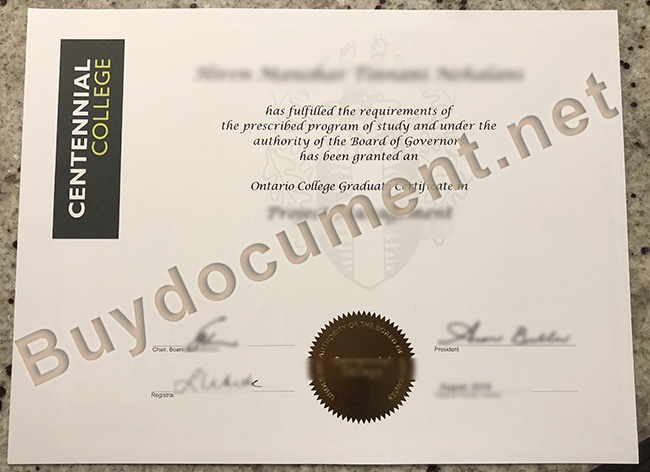 Centennial College diploma, fake Centennial College certificate