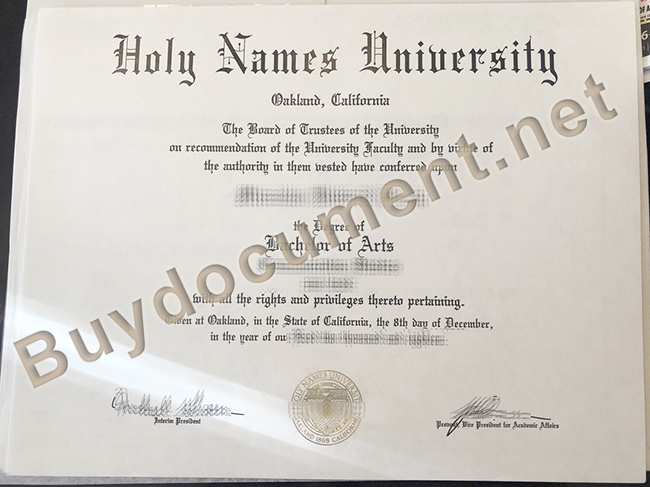 Holy Names University Diploma, Fake Holy Names University Degree