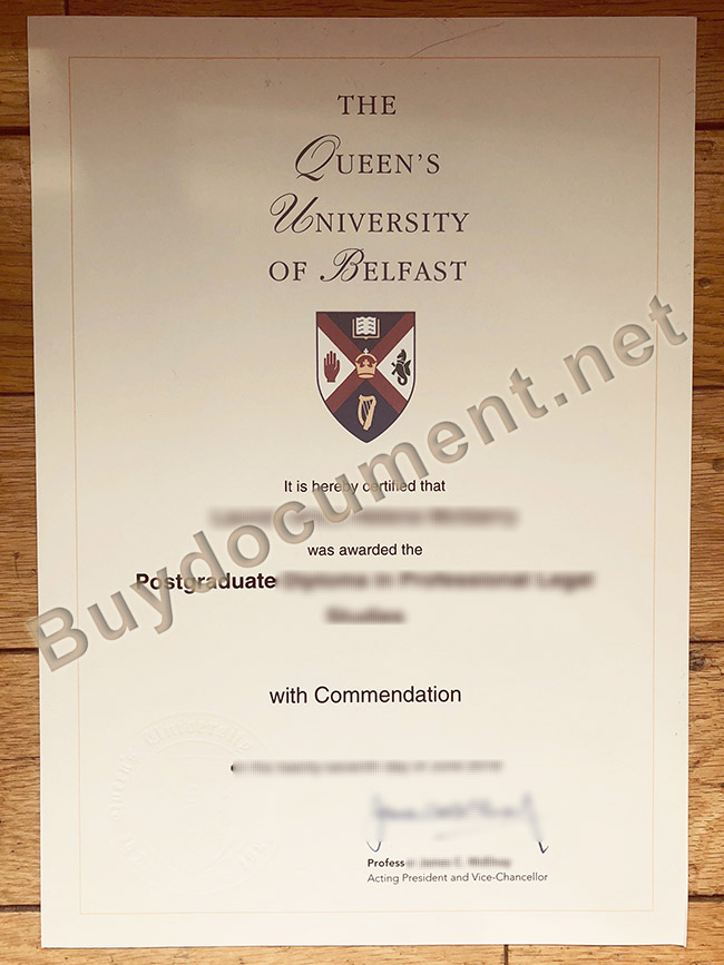 Queen's University Belfast diploma, fake Queen's University Belfast degree
