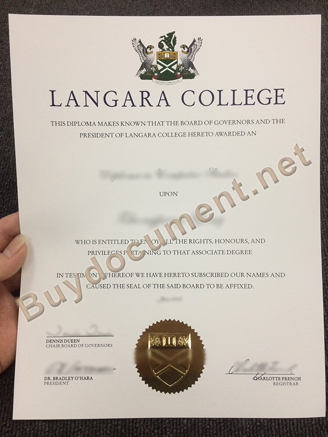 Langara College diploma, fake Langara College degree