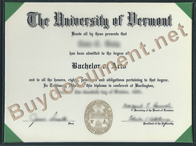 University of Vermont diploma, fake University of Vermont degree, buy fake diploma