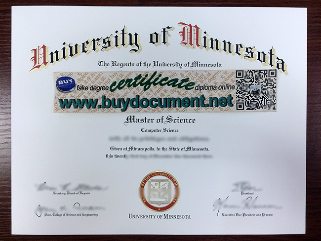 University of Minnesota diploma, fake University of Minnesota degree