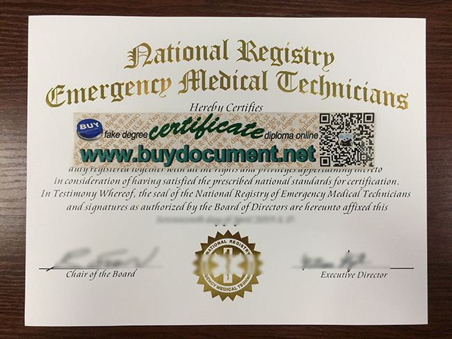 NREMT fake certificate, NREMT diploma