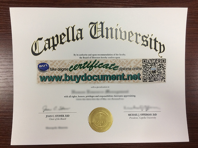 Capella University diploma, fake Capella University degree, buy fake certificate