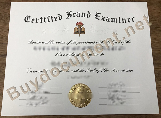 Certified Fraud Examiner certificate, fake CFE diploma