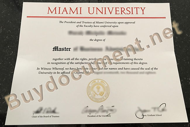 Miami University diploma, fake Miami University degree