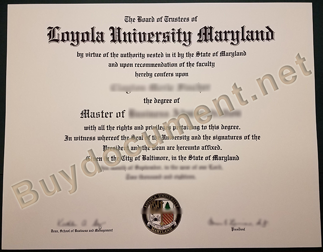Loyola University Maryland diploma, fake Loyola University Maryland degree