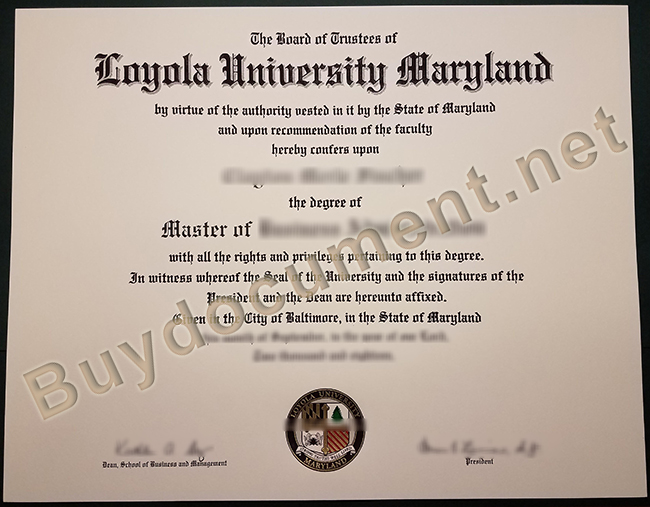 Loyola University Maryland diploma, fake Loyola University Maryland degree
