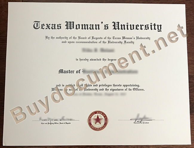 Texas Woman's University diploma, fake Texas Woman's University degree