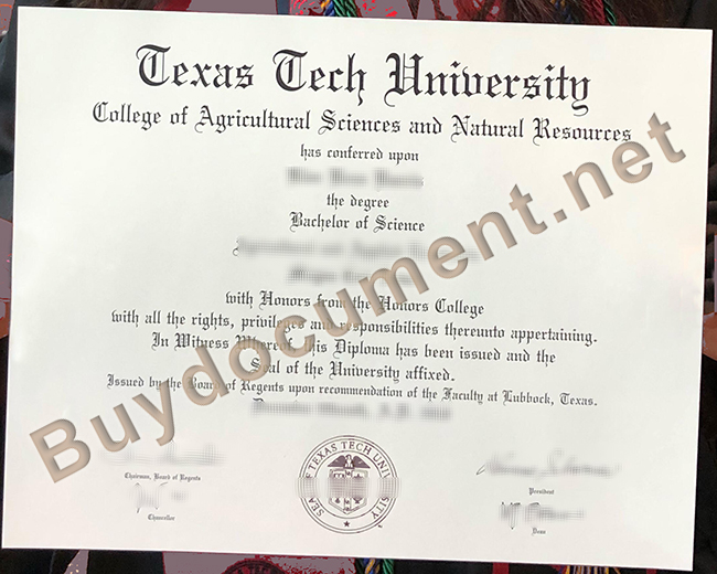 Texas Tech University diploma, fake Texas Tech University degree