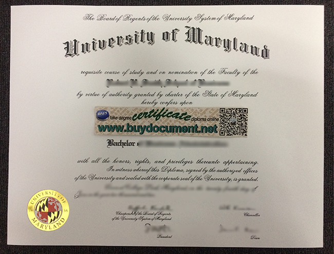 University of Maryland, College Park diploma, fake University of Maryland degree