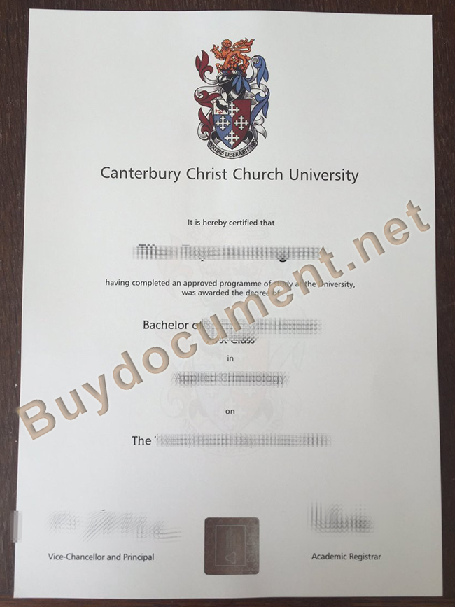 Canterbury Christ Church University diploma, fake Canterbury Christ Church University degree