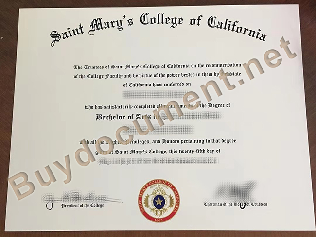 Saint Mary's College of California diploma, fake Saint Mary's College of California degree