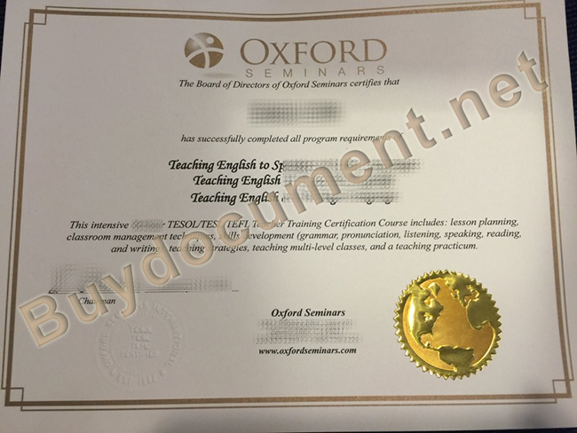 Oxford Seminars TESOL certificate, buy fake diploma, fake TESOL certificate