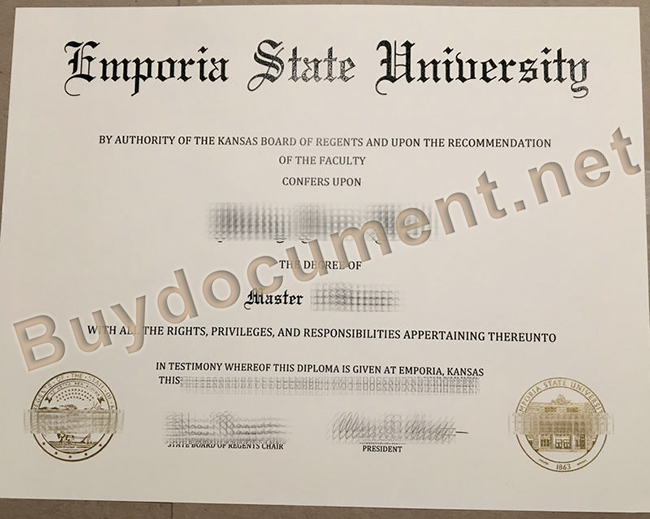 Emporia State University diploma, fake Emporia State University degree, fake certificate, fake diploma