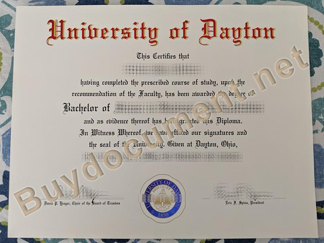 University of Dayton diploma, University of Dayton degree, fake certificate