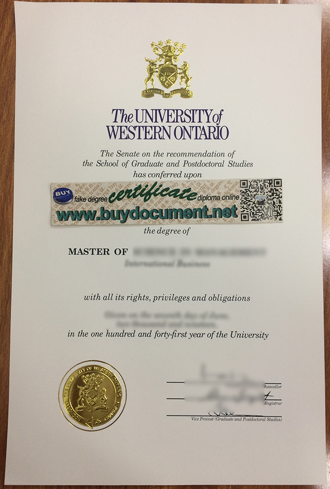 University of Western Ontario diploma, University of Western Ontario degree, UWO diploma