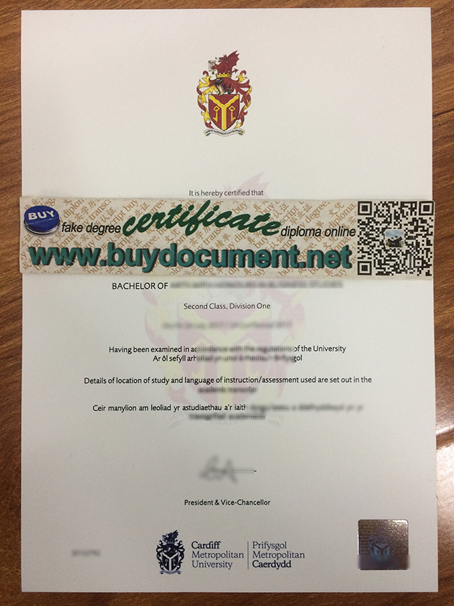 Cardiff Metropolitan University diploma, Cardiff Metropolitan University degree, fake certificate