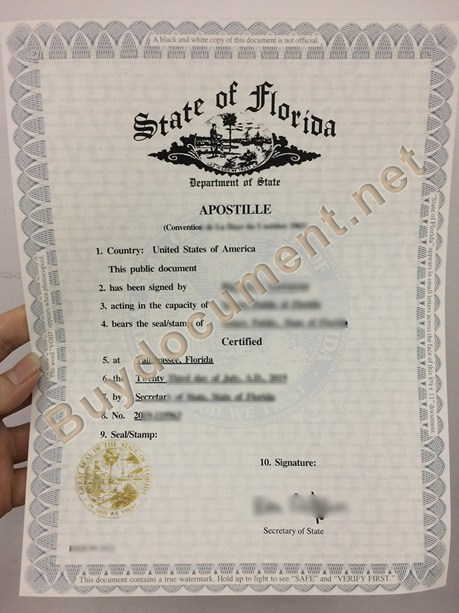 State of Florida Apostille, State of Florida Apostille certificate, fake diploma, fake degree