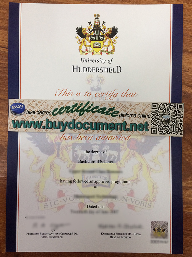 University of Huddersfield diploma, University of Huddersfield degree, fake certificate