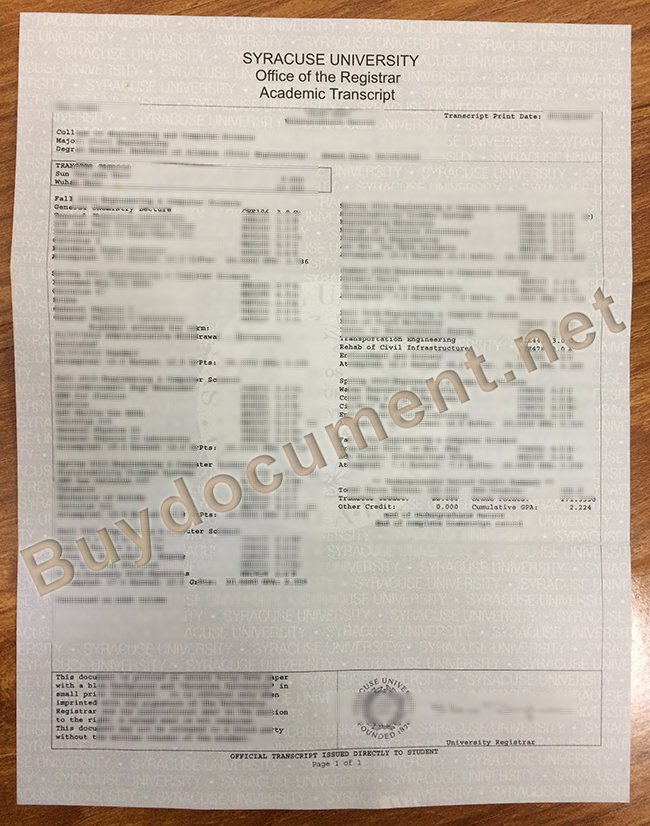Syracuse University transcript, Syracuse University diploma, Syracuse University degree