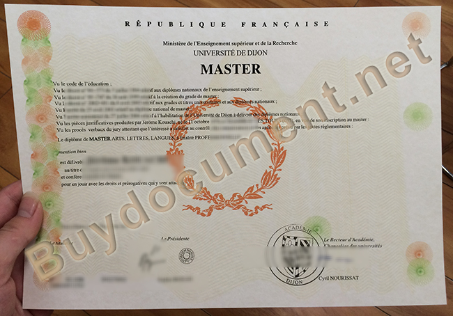 Universite de Dijon diploma, Universite de Dijon degree, fake Universite de Dijon certificate