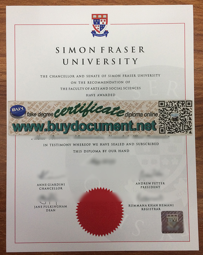fake SFU diploma. SFU degree sample, buy fake certificate