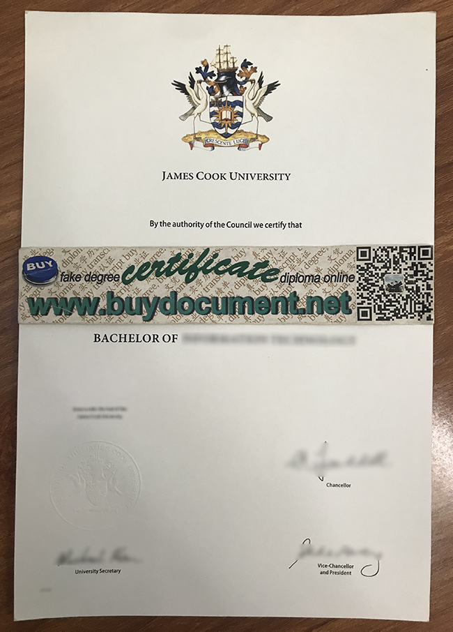 James Cook University diploma, James Cook University degree, fake James Cook University certificate