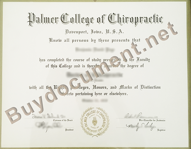 Palmer College of Chiropractic diploma, Palmer College of Chiropractic fake degree, buy fake certificate