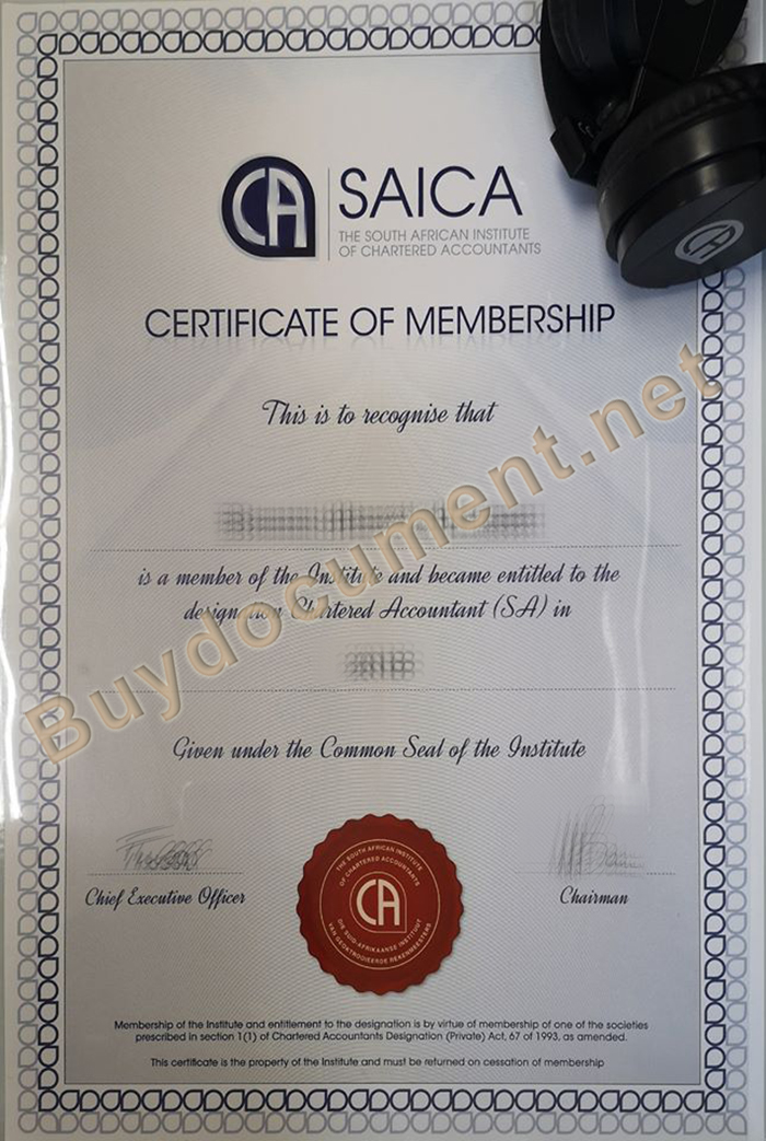 SAICA certificate