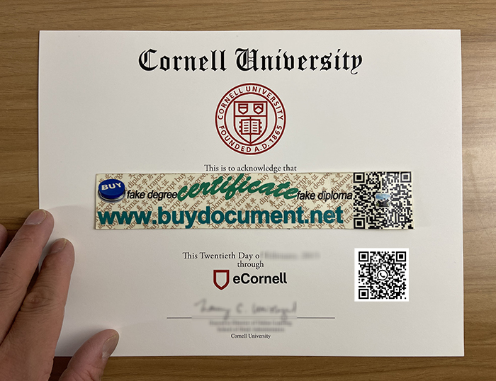 Fake Cornell University diploma, eCornell degree. 